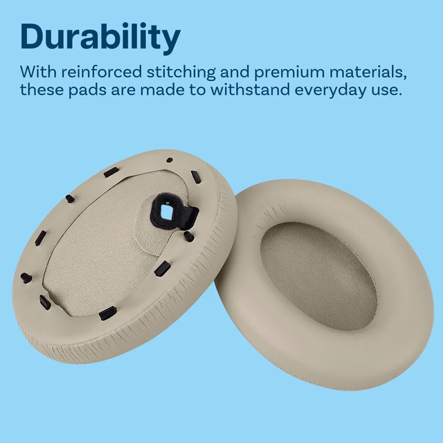Alt view image 5 of 5 - Ear Pads Replacement for Sony WH-1000XM4 Noise Cancelling Headphone by - Memory Foam and Protein PU Ear Pad Cushions - Noise Isolation Earpads Replacement - Silver