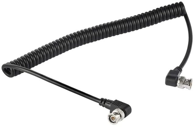 Main image of 3G/HD SDI Cable Coiled BNC Cable 3ft 75 Ohm Right Angle BNC Jumper for Camera Video Wireless Systems and On-Board Monitors,Support HD-SDI 3G-SDI SDI Cord