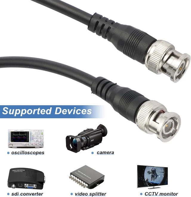 Alt view image 5 of 5 - 3G/HD SDI Cable Coiled BNC Cable 3ft 75 Ohm Right Angle BNC Jumper for Camera Video Wireless Systems and On-Board Monitors,Support HD-SDI 3G-SDI SDI Cord