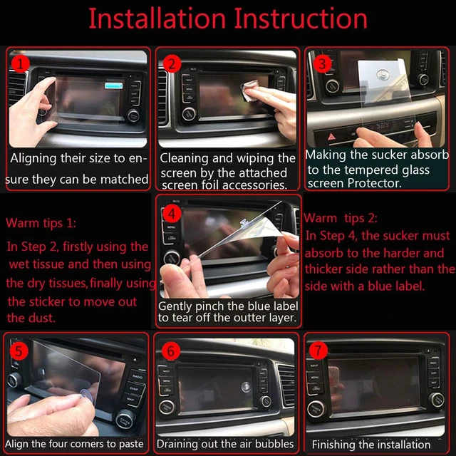 Alt view image 7 of 7 - Compatible With 2022-2024 Tucson Screen Protector Santa Cruz 8 Inch Tempered Glass Touchscreen Protector 8-In for 2022-2024 Tucson Essentail/N-Line/SE/SEL/XRT and Santa Cruz Preferred/SE/SEL