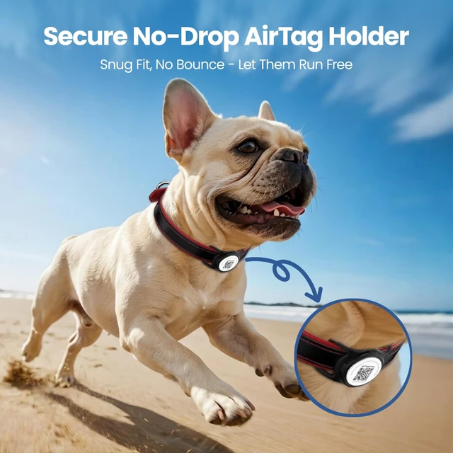 Alt view image 4 of 7 - for AirTag Dog Collar Holder, Waterproof Smart QR Code Holder for Cats and Dogs, for AirTag Protective Cases - Scan Alert, Instant Location, Pet Online Profile, Contacts Info (1 Pack, Black)