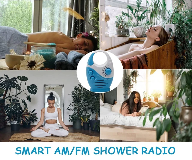 Alt view image 3 of 7 - Shower Radio, Bathroom Radio AM FM, Waterproof Hanging Shower Radio Adjustable Volume Blue