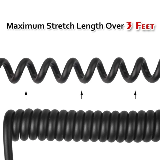 Alt view image 3 of 5 - 3G/HD SDI Cable Coiled BNC Cable 3ft 75 Ohm Right Angle BNC Jumper for Camera Video Wireless Systems and On-Board Monitors,Support HD-SDI 3G-SDI SDI Cord