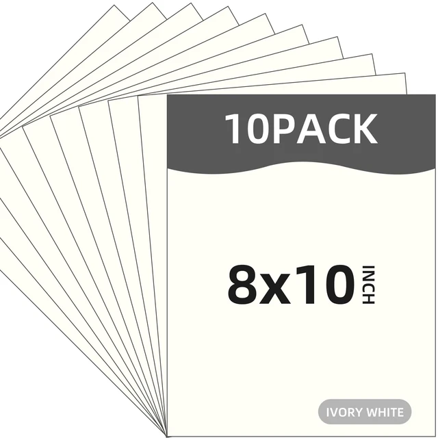 Main image of 8x10 Backing Boards 10 Pack,Off-White Uncut Mats Matboards, Acid-Free Backerboards for Art Prints, Ideal for Photos, Pictures, Prints, and Frame