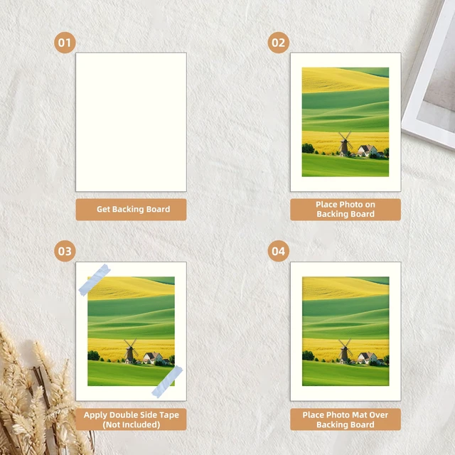 Alt view image 7 of 7 - 8x10 Backing Boards 10 Pack,Off-White Uncut Mats Matboards, Acid-Free Backerboards for Art Prints, Ideal for Photos, Pictures, Prints, and Frame