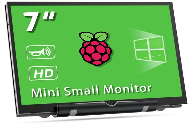 Main image of 7Inch Raspberry Pi Screen HDMI Monitor 800x480 LCD Screen Display with Dual-Speaker for Raspberry Pi 4/3/2/Zero/B/B+ Win11/10/8/7 (Non-Touch)
