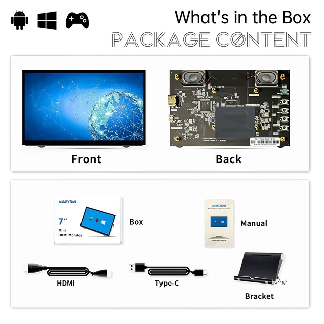 Alt view image 7 of 7 - 7Inch Raspberry Pi Screen HDMI Monitor 800x480 LCD Screen Display with Dual-Speaker for Raspberry Pi 4/3/2/Zero/B/B+ Win11/10/8/7 (Non-Touch)