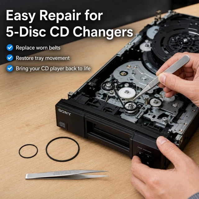 Alt view image 6 of 7 - CD Player Belt Kit for Sony RCD-W500C RCD-W50C RCD-W2000ES 2pcs Belt Set High-Elasticity Japanese Rubber Belt CD Player Repair