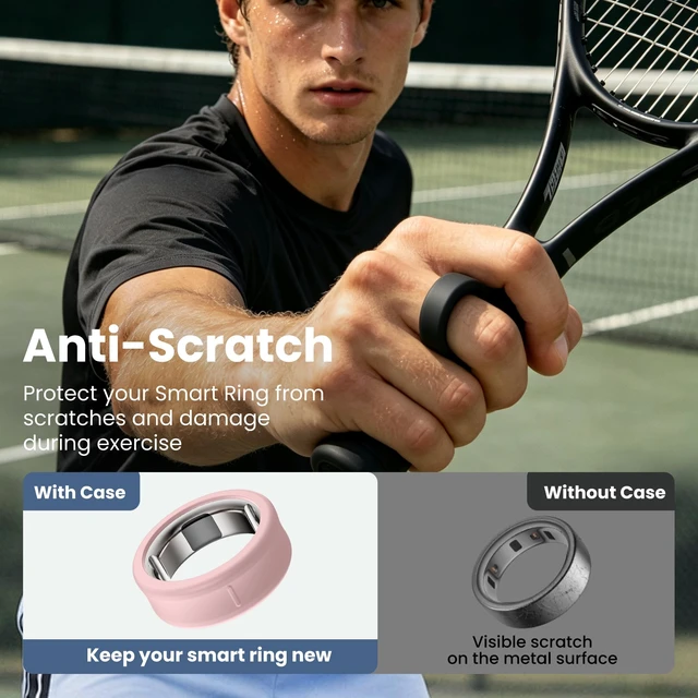 Alt view image 5 of 7 - Ring Cover for Oura Ring Gen 4/4 Ceramic/Gen 3 Horizon/Heritage Exclusive Dual-Texture, with Storage Case, Anti-Scratch, Soft Silicone Smart Ring Covers Protector for Women Men, Daily Wear