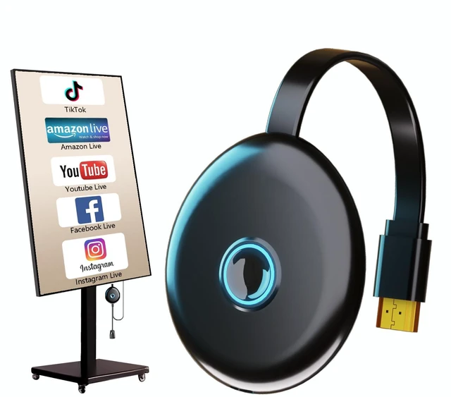 Main image of Wireless Display Adapter for Screen Mirroring, Landscape Portrait Display Mirror content from compatible devices to displays with landscape and portrait modes for flexible viewing