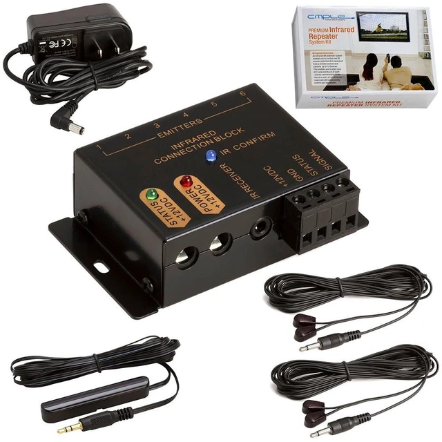 Main image of Premium Hidden IR Control System up to 18 Devices, Remote Control Repeater System Kit IR Emitters Extender