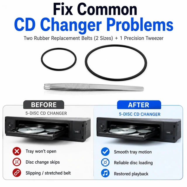 Alt view image 7 of 7 - CD Player Belt Kit for Sony RCD-W500C RCD-W50C RCD-W2000ES 2pcs Belt Set High-Elasticity Japanese Rubber Belt CD Player Repair