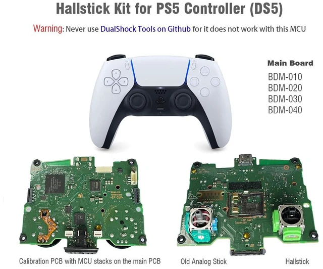 Alt view image 2 of 5 - Hall Joystick Kit Replacement for DualSense PS5 Controller, 2X Hall Effect Control Stick + 2X Calibration PCB + Desoldering Repair Tools for Analog Stick Thumbsticks HL-PS5