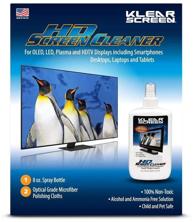 Main image of Electronic Cleaner Kit - Streak-Free 8 oz. - Green 236.5 ml, Unscented Formula, Chamois And Terry Microfiber, Lint-Free, Streak-Free Finish, For TVs Phones Tablets