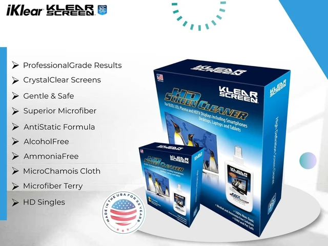 Alt view image 3 of 7 - Electronic Cleaner Kit - Streak-Free 8 oz. - Green 236.5 ml, Unscented Formula, Chamois And Terry Microfiber, Lint-Free, Streak-Free Finish, For TVs Phones Tablets