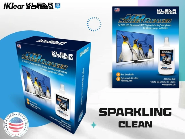 Alt view image 4 of 7 - Electronic Cleaner Kit - Streak-Free 8 oz. - Green 236.5 ml, Unscented Formula, Chamois And Terry Microfiber, Lint-Free, Streak-Free Finish, For TVs Phones Tablets