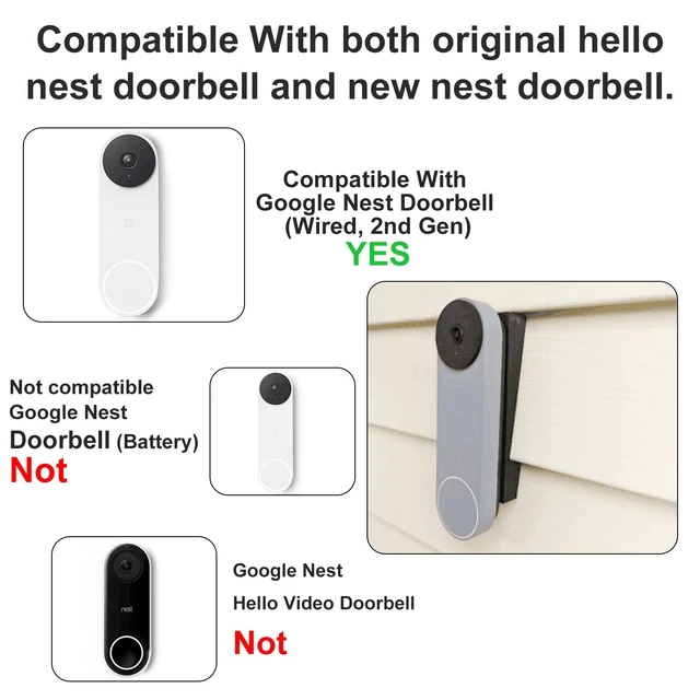 Alt view image 3 of 7 - Doorbell Vinyl Siding Mount Adjustment Wedge - for Google Nest Doorbell Angled Doorbell Mount for Both Original Hello Nest Doorbell And New Nest Doorbell Fits for Google Nest Doorbell Siding Mount