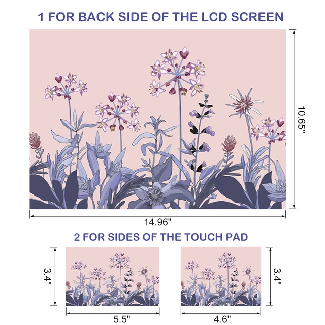 Alt view image 4 of 4 - 13 13.3 14 15.4 15.6 Inches Laptop Skin Sticker Decal Netbook Skin Sticker,15.6" Flora Universal Reusable Notebook Art Decal Protector Cover (Flowers Plants)
