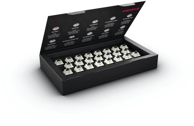 Main image of MX Black Clear TOP Switch Kit, 23 Mechanical Keyboard Switches, for DIY, Hot Swap or Gaming Keyboard, Linear Switch with No Click, Powerful & Direct