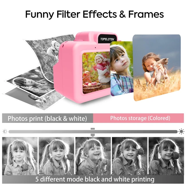 Alt view image 4 of 6 - Kids Instant Camera Print Photos Instantly, Toy Camera that Printing Pictures, Instant Prints Cameras Gift for Toddler Girls & Boys Aged 3-12 (Pink)