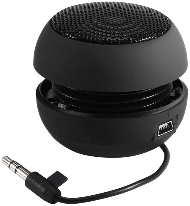 Main image of Mini Speaker, Retractable Speaker with USB Charging Cable, 3.5mm Audio Interface Portable Speaker for MP3, MP4, MP5, Mobile Phones, Computers(Black, 12)