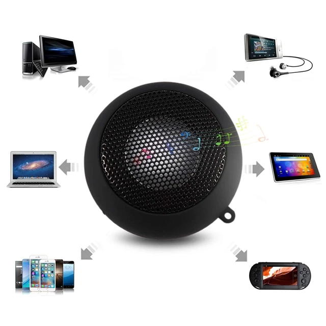 Alt view image 2 of 7 - Mini Speaker, Retractable Speaker with USB Charging Cable, 3.5mm Audio Interface Portable Speaker for MP3, MP4, MP5, Mobile Phones, Computers(Black, 12)