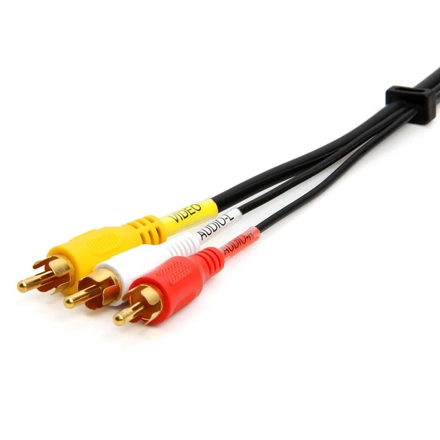 Alt view image 5 of 7 - 3 RCA Cable 50 Feet Composite Three RCA Male to Male Audio Video Cables A/V Gold Plated Triple Plug to Plug Cord for VHS/DVD Players, TVs
