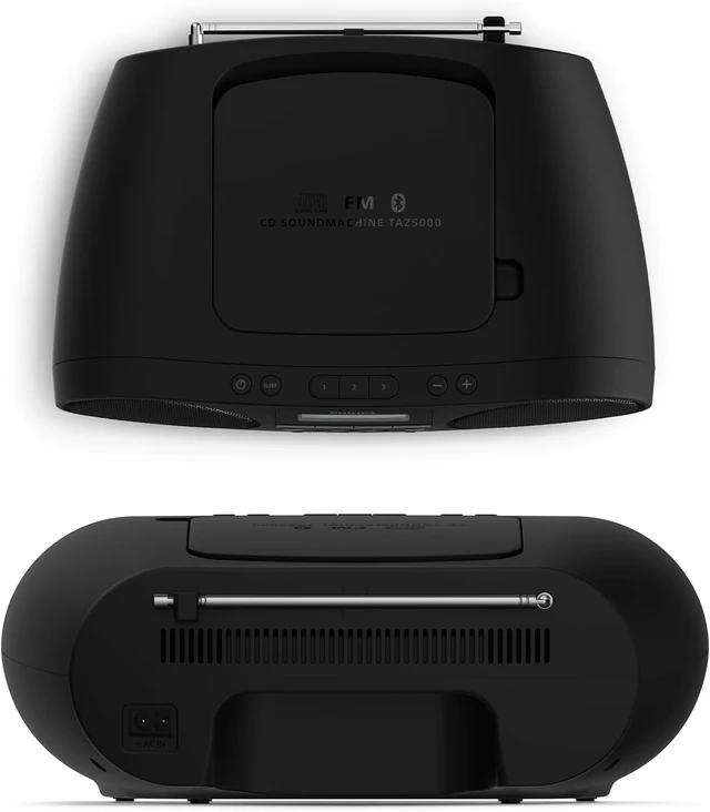 Alt view image 2 of 4 - All-in-One CD Player with FM Radio, Bluetooth 5.4, USB, Battery/AC Power, Dynamic Bass, Recycled Materials & 3.5mm Headphone Jack