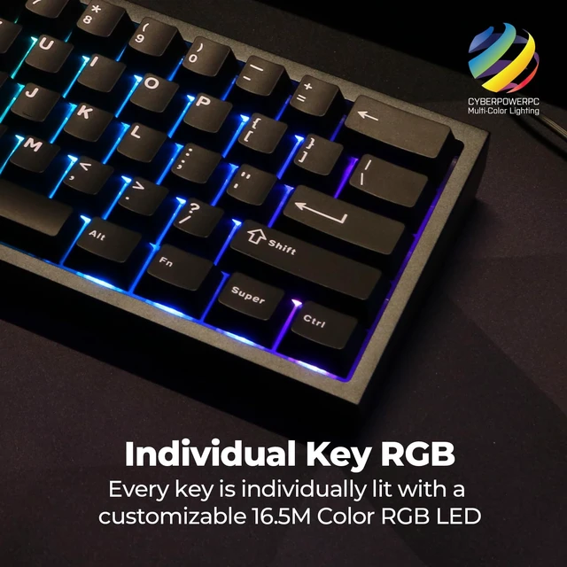 Alt view image 3 of 7 - CK60 Black 60% Hot-Swappable RGB Customizable Mechanical Gaming Keyboard, Dampening Foam, Aluminum CNC Case w/Gateron Red Switches and PBT Keycaps