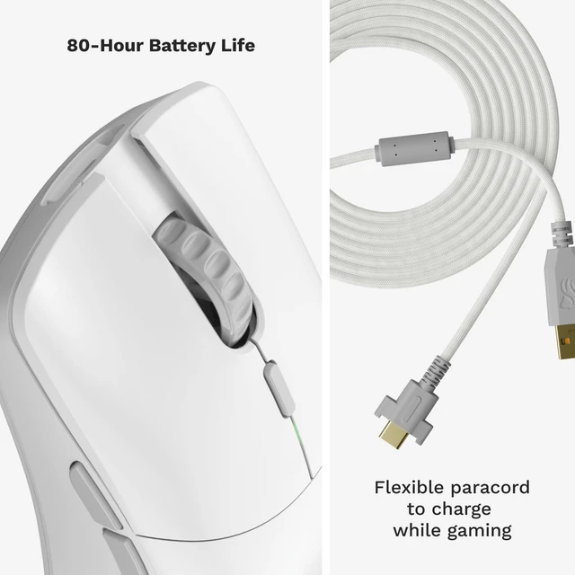 Alt view image 7 of 7 - Model O 2 PRO Wireless Gaming Mouse (White) 59g Ultralight Symmetrical Shell, 4K/8K Polling Rate, 26K BAMF Sensor, 100M Optical Clicks, Up To 80Hr Battery For Esports