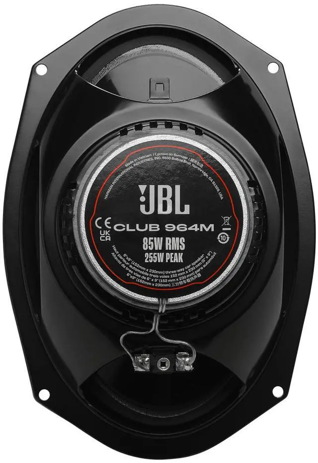 Alt view image 4 of 6 - Club 964M - 6"x9" (152mm x 230mm) Three-Way Car Speaker, 85W RMS, 255W Peak, Sensitivity (@ 2.83V): 93dB, Frequency Response: 50Hz 20kHz, Nominal Impedance: 3.0 ohms