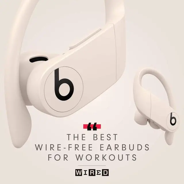 Alt view image 2 of 6 - Power Pro Wireless Earbuds - Apple H1 Headphone Chip, Class 1 Bluetooth Headphones, 9 Hours of Listening Time, Sweat Resistant, Built-in Microphone - Ivory