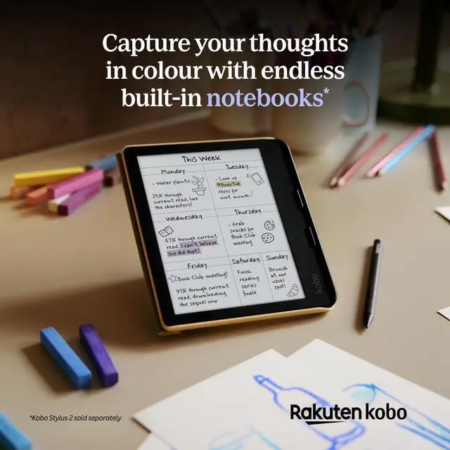 Alt view image 5 of 6 - Libra Colour | eReader | 7 Glare-Free Colour E Ink Kaleido 3 Display | Dark Mode Option | Audiobooks | Waterproof | Black