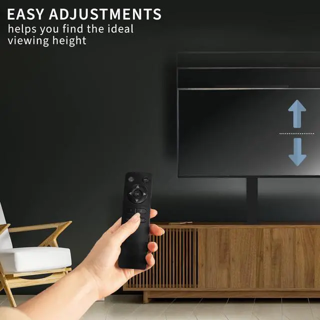 Alt view image 6 of 6 - Motorized Large TV Stand for 32 to 55 inch Screens, MOUNT-E-UP55P | Black, Vertical Lift Television Stand with Remote Control and Tuya Smart App Compatibility, Compact TV Mount Bracket