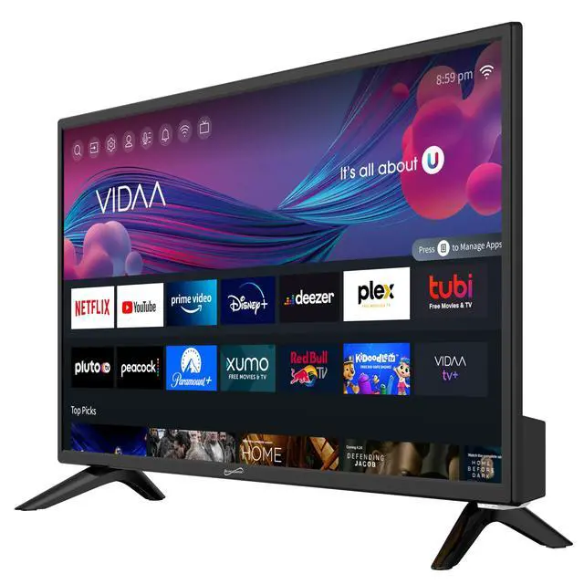 Alt view image 5 of 6 - SC-2426SDVD 24-inch LED Smart HDTV w/DVD Player, ATSC & NTSC System, 3X HDMI, 1080p, WiFi, USB, Multi Language OSD, AC/DC Compatible for Home, Kitchen, or RV Camper, DC Car Cord Included