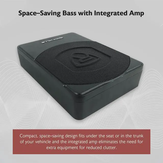 Alt view image 3 of 6 - SS10P 800W Slim Under-Seat Active Car/Truck Subwoofer, Built-in Amp, Wired Remote Bass Knob, Cast Aluminum, for Car Audio Upgrades | 800W Peak, 200W RMS, Active Sub, High & Low Level Inputs, Auto Turn