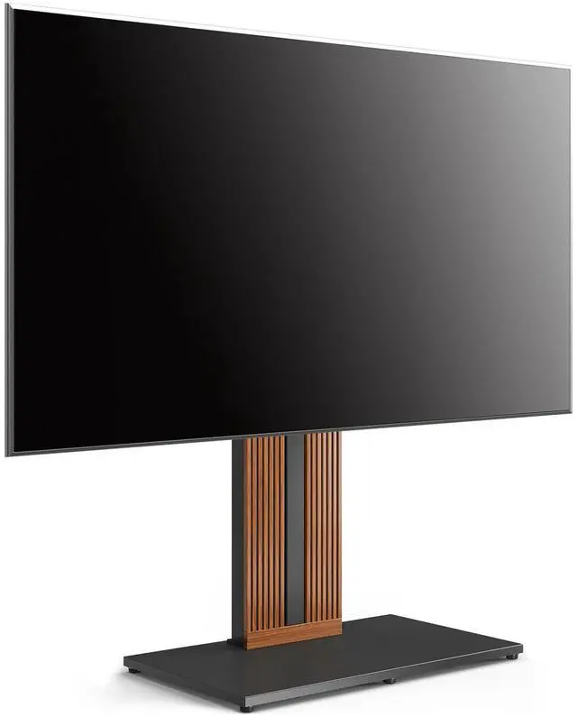 Main image of Wood TV Stand Swivel Mount with Hidden Back Storage for 55-88 inch TV Screens, Scandinavian Style Tall Floor TV Stand for Home Decor with Reinforced Base, Zen Series,Walnut