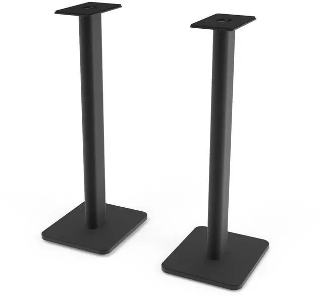 Main image of SP26PL Black Metal Speaker Stand (26 inches) - Universal Fit, Hidden Cables, Rotating Top Plate, Carpet & Hardwood Feet, ¼-20 Mounting, Pair