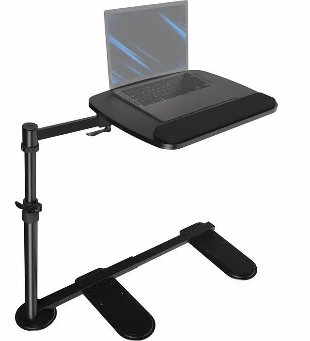 Main image of 20 inch Over Couch Swivel Table, Laptop Desk for Remote Work, Portable Recliner Workstation with Height Adjustable Swing Arm, Black, DESK-ST02C