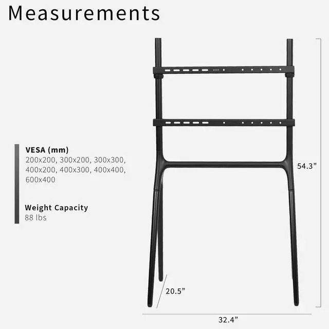 Alt view image 3 of 6 - Black Easel TV Stand for 49 to 70 inch Screens, STAND-TV70AB | Articulating Artistic Studio Display Stand, Adjustable TV Mount with Swivel, 4 Leg Base, Max VESA 600x400, Holds 88 lbs