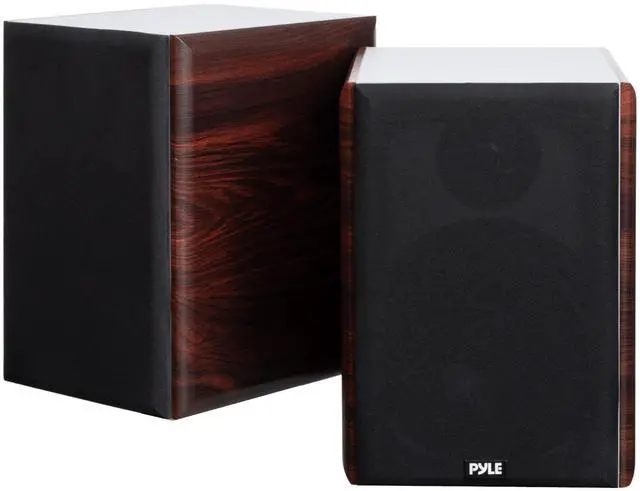 Main image of 6.5" Home Audio Speakers, 2-Way Passive Bookshelf, 240W Max Power, 1" Silk Dome Tweeter, Composite Woofer, Gold Plated 5 Way Binding Post, Rubber Surrounds, Beautiful Wood Grain Finish - Pair