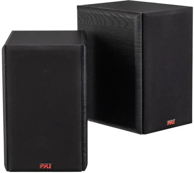 Main image of 5.25 Wired Bookshelf Speakers Pair 2-Way HiFi Home Theater Speakers with Wall Mount Brackets, Paper Cone Woofer & Soft Dome Tweeter, Compact Stereo Speaker System, Black