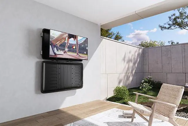 Alt view image 3 of 6 - E-Series 36-43 Inch Outdoor TV Enclosure, Weatherproof Cover | Weatherproof Protective | All -Season | Outdoor | Impact Resistant | TV Cabinet | Extended TV Life