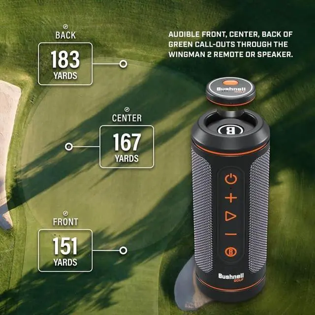 Alt view image 5 of 6 - Bushnell Wingman 2 Golf GPS Speaker Charger & Pouch Bundle | Audible GPS & Remote, Music, BITE Magnetic Cart Mount, 40,000+ Courses, 14+ Hours Battery & External Battery Indicator