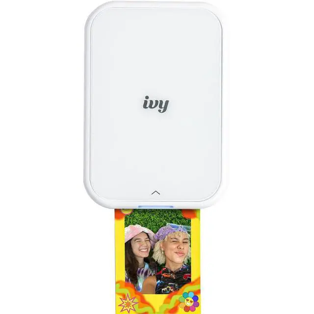 Alt view image 2 of 6 - Ivy 2 Mini Photo Printer Pure White Travel Sheets (5452C018) Bundle | For iOS & Android, ZINK 2x3 Sticky-Back Photo Prints, Compact Travel Size | Bluetooth | 20 Sheets + More