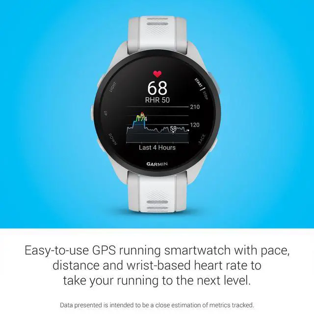 Alt view image 4 of 6 - Garmin Forerunner 165 GPS Running Smartwatch, Mist Gray/Whitestone, Advanced Health - Fitness Insights, Sleep Coach, Training Plans, Garmin Pay, Signature Series Charging Stand Bundle