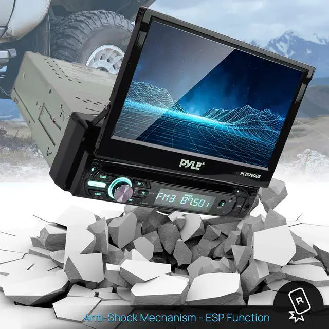 Alt view image 4 of 6 - Single DIN Head Unit Receiver - In-Dash Car Stereo CD/DVD Player with 7" Multi-Color Touchscreen Display, Audio Video System with Bluetooth for Wireless Music Streaming & Hands-free Calling