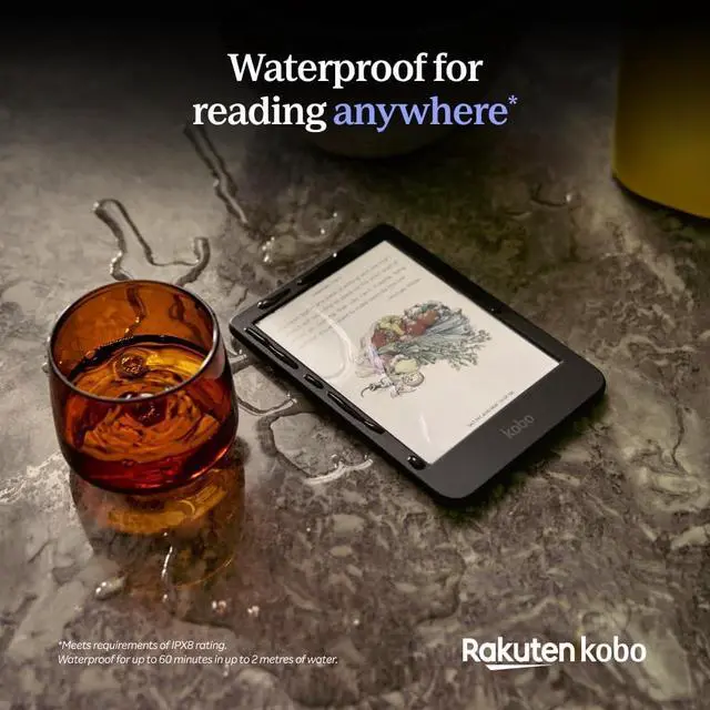 Alt view image 6 of 6 - Clara Colour | eReader | 6 Glare-Free Colour E Ink Display | Dark Mode Option | Waterproof | Audiobooks | 16GB of Storage | Black
