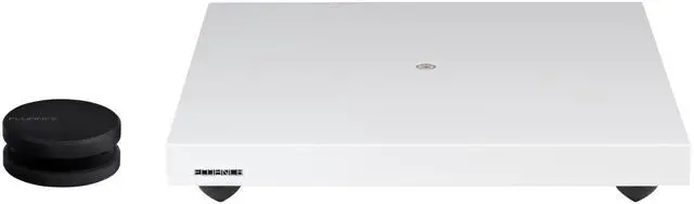 Main image of Turntable Isolation Base Anti-Vibration Wood Platform and HiFi Vinyl Record Weight Stabilizer with Rubberized Finish - Piano White