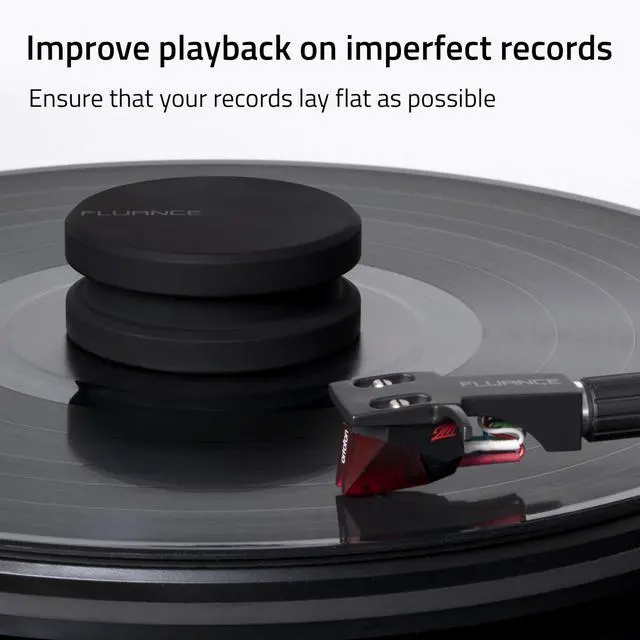 Alt view image 5 of 6 - Turntable Isolation Base Anti-Vibration Wood Platform and HiFi Vinyl Record Weight Stabilizer with Rubberized Finish - Piano White